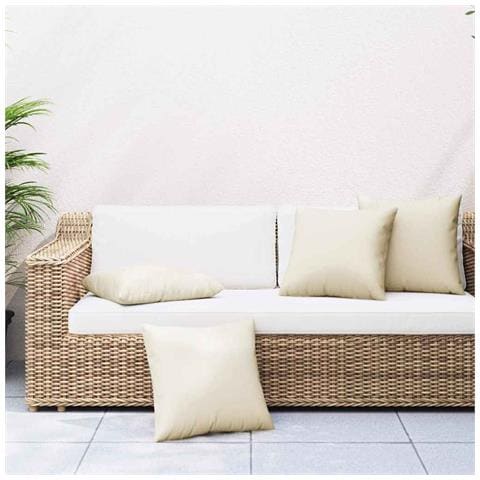 Cuscini Decorativi 4 pz Crema 50x50 cm in Tessuto - Foto 2