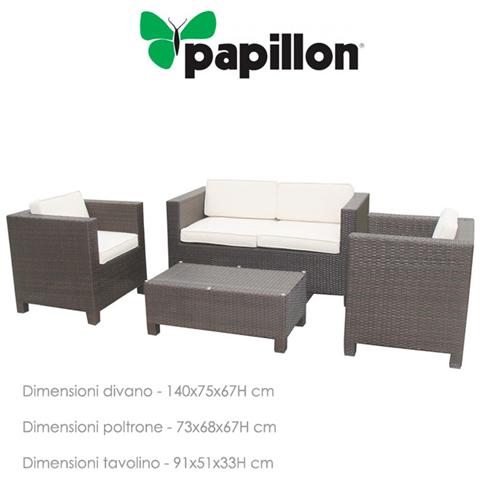 Salotto arredo giardino polyrattan con cuscini mod. Maratea Marrone - Foto 6