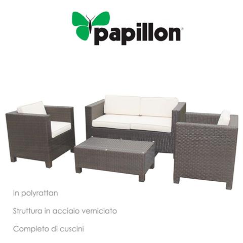 Salotto arredo giardino polyrattan con cuscini mod. Maratea Marrone - Foto 2