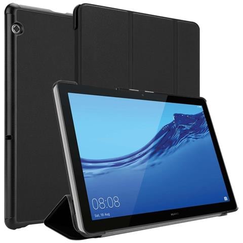Custodia Per Tablet Compatibile Con Huawei Mediapad T5 10 (10.1"" Zoll) In Nero Satin - Coperchio Protettiva Ultra Sottile Senza Funzione Auto Wake Up E Stand - Foto 11