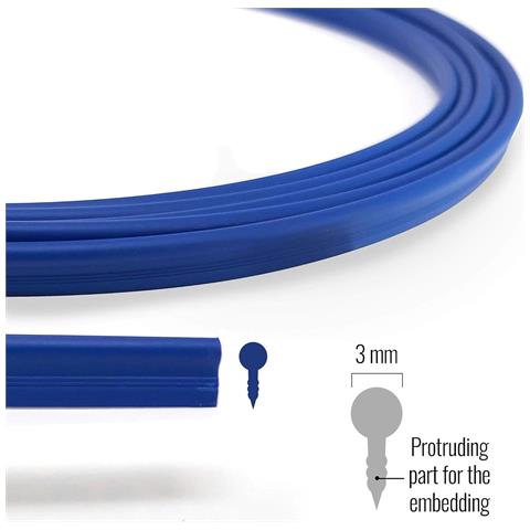 Trim Stripes Profilo A Incastro Per Interni Auto, Blu, 3 Mm X 3 Mt - Foto 2