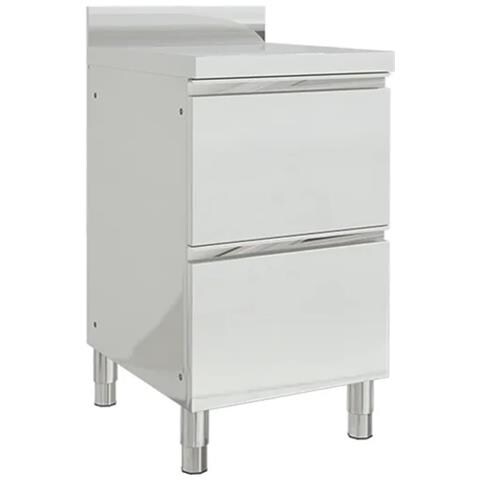 Mobiletto da Cucina Commerciale con 2 Cassetti in Acciaio Inox - Foto 1