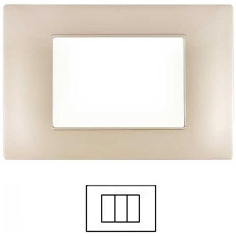 Placca 2 3 4 7 Posti Champagne Vimar Plana Compatibile - Foto 1