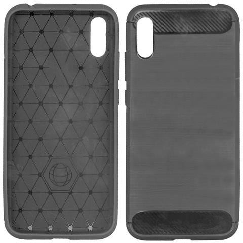 Custodia B-case Tpu Silicone Cover Case Per Huawei Y6 (2019) Carbon Metal Black - Foto 1
