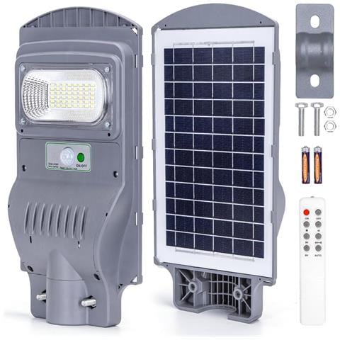 Lampione Stradale Solare 50 O 100 Watt Luce Fredda Ip65 Batteria 5000mah - 50 Watt - Foto 2
