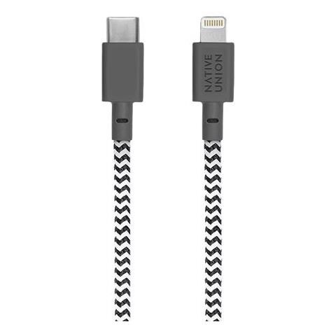 Cavo Eco Belt Da Usb-c A Lightning - Zebra Da 3 M, Multicolore - Foto 2