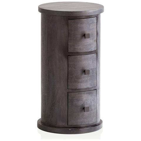 Credenza FineBuy In Legno Massello Di Mango E Pietra – Due Ante, 80x75x35 Cm – Design Moderno Per Soggiorno E Ingresso - 3