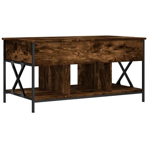 Tavolino Salotto Rovere Fumo 100x55x50 Cm Multistrato E Metallo - Foto 2