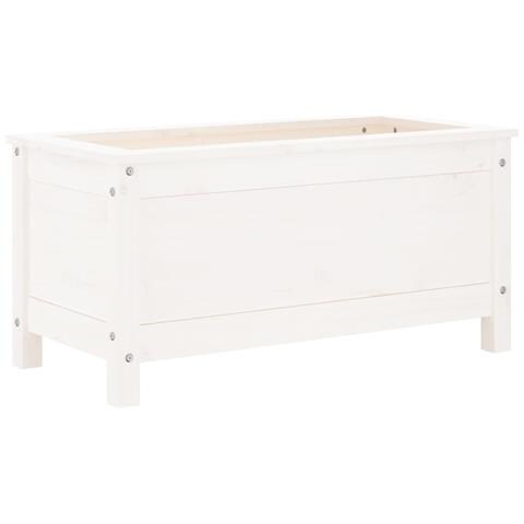 Fioriera Da Giardino Bianca 82,5x40x39cm Legno Massello Di Pino - Foto 2