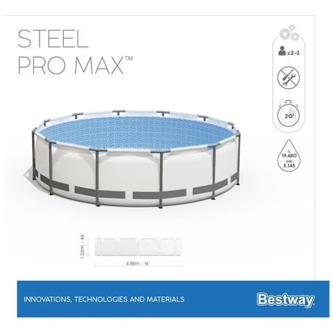 Piscina Rotonda Steel Pro Max In Acciaio 488x122 Cm 5612z - Foto 2
