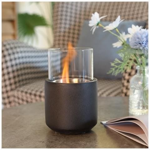 Camino A Bioetanolo Da Tavolo Con Serbatoio Da 0.4l, 12x12x19cm, Grigio Scuro - Foto 2