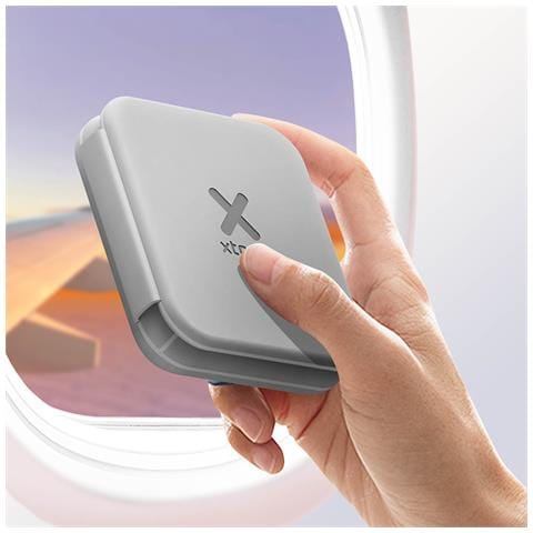 Caricabatterie Da Viaggio Wireless Pieghevole Per Iphone E Apple Watch, Grigio - Foto 2