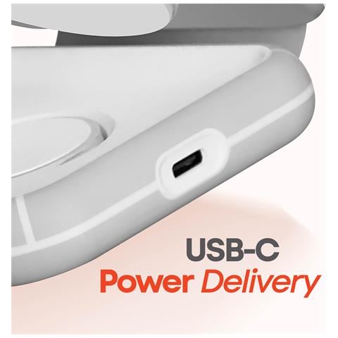 Caricabatterie Da Viaggio Wireless Pieghevole Per Iphone E Apple Watch, Grigio - Foto 5