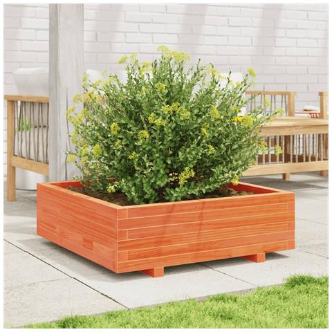 Fioriera Giardino Marrone Cera 90x90x26,5cm Legno Massello Pino - Foto 3