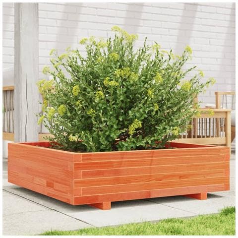 Fioriera Giardino Marrone Cera 90x90x26,5cm Legno Massello Pino - Foto 1