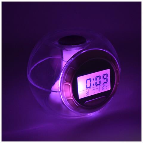 Orologio Digitale con Luce LED Suoni Naturali Data Timer Meteo Temperatura Casa - Foto 4