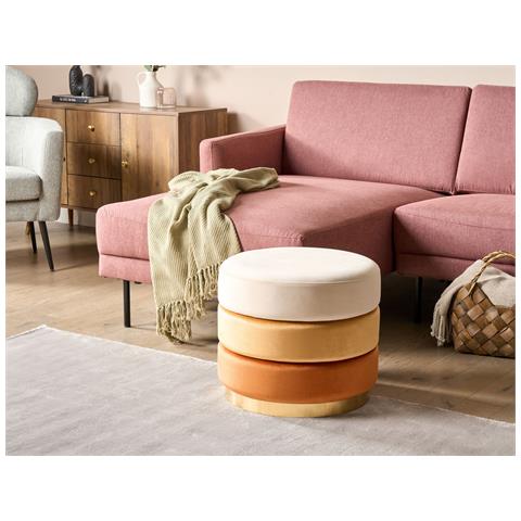 Pouf Louin Velluto Arancione - Foto 1