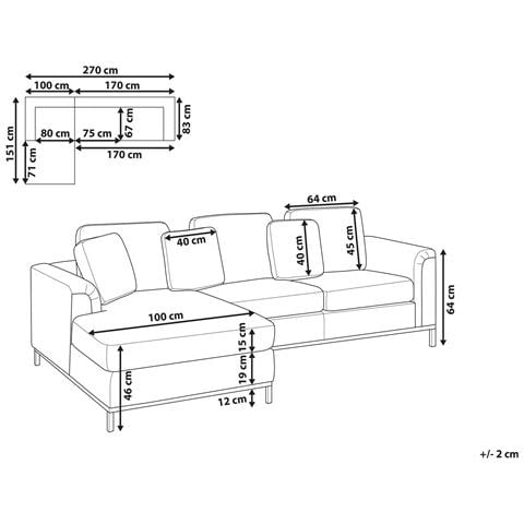 Divano Angolare 4 Posti Oslo Bouclé Bianco Lato Destro - Foto 8