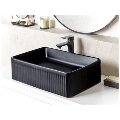 Lavabo Bagno Ceramica Nero 50 X 34 Cm Geldo - Foto 1