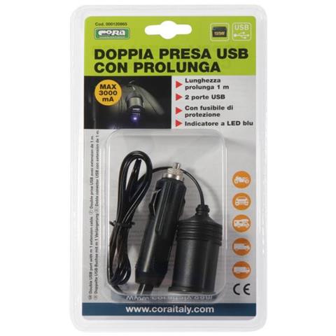 Doppia Presa Usb Con Prolunga 1 M - Foto 3