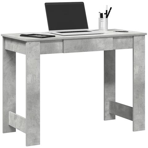 Scrivania Grigio Cemento 100x45x75 Cm In Legno Multistrato - Foto 1