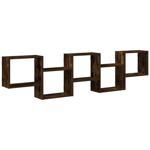 Mensola A Cubo Da Parete 5 Scomparti In Truciolato Rovere Fumo - Foto 2