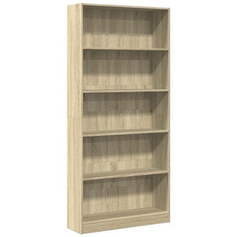 Libreria Rovere Sonoma 80x24x176 Cm In Legno Multistrato - Foto 2