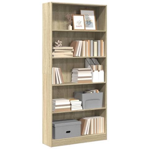 Libreria Rovere Sonoma 80x24x176 Cm In Legno Multistrato - Foto 1