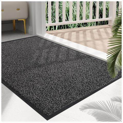 Tappeto Antiscivolo Elegante 50x80 Cm Per Interni Ed Esterni In Nero E Grigio - Foto 1
