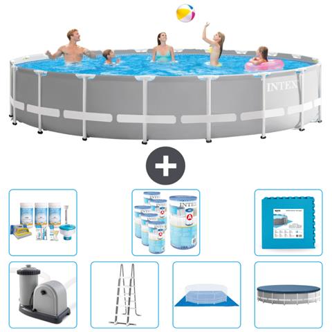 Piscina Fuori Terra - In Giro - 610x610x132 Cm - Grigio - Include Accessori Coordinati Cb42 - Foto 1