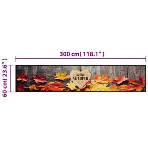 Tappeto Da Cucina Lavabile Autunno 60x300 Cm In Velluto - Foto 5
