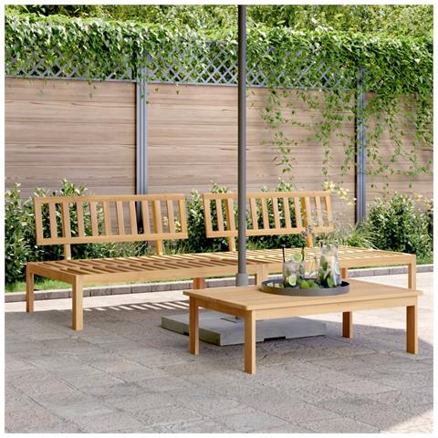 Lusso Casadino -  Divani Centrali Da Giardino Pallet 2pz Legno Massello Di Acacia - Foto 7