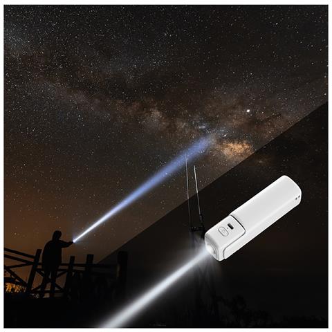 Ventilatore Portatile 3 In 1 Led Powerbank - Compatto E Leggero, Bianco - Foto 2