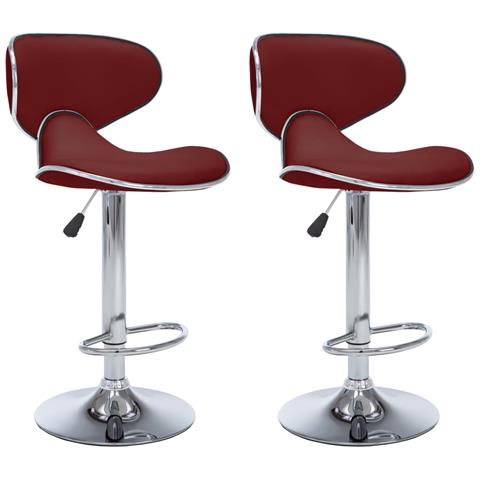 323649 - Bar Stools 2 Pcs Wine Red Faux Leather - Foto 1