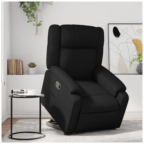 Poltrona Alzapersona Reclinabile Nera in Similpelle - Foto 2
