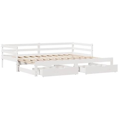 Letto Estraibile con Cassetti senza Materasso Bianco 90x190 cm - Foto 9