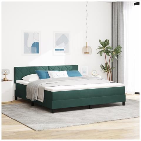 Rete a molle con materasso Verde Scuro Super King in Velluto - Foto 2