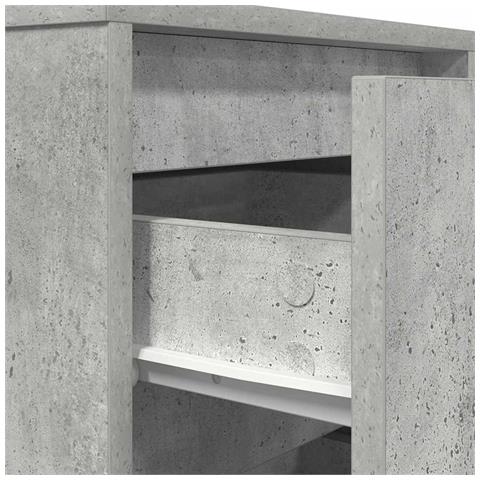 Comodino con Luci LED Grigio Cemento 38x34x50 cm - Foto 9