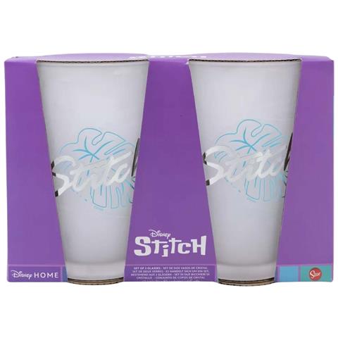Set 2 Vetazza 490ml Stitch Con Decorazione Smerigliata In Confezione Regalo, Trasparente - Foto 2