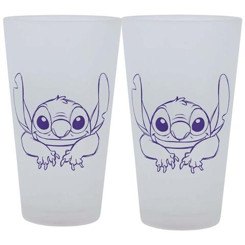 Set 2 Vetazza 490ml Stitch Con Decorazione Smerigliata In Confezione Regalo, Trasparente - Foto 1