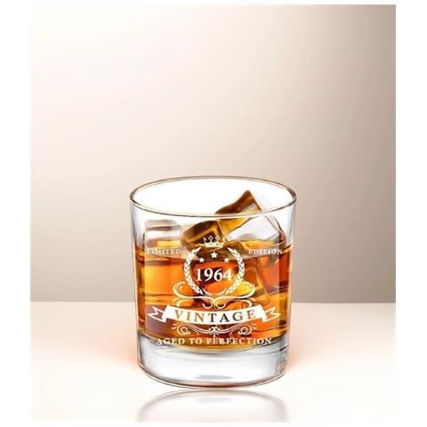 Bicchiere Da Whisky Per Il 61° Compleanno In Scatola Di Legno 340 Ml - Foto 2