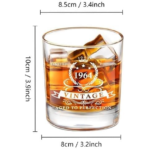 Bicchiere Da Whisky Per Il 61° Compleanno In Scatola Di Legno 340 Ml - Foto 4