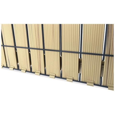 Lamelle In Pvc Rigido Cinto 4m X H.120cm Beige – Brise-vue Da Giardino Con Profilo Di Finitura E Clip - Foto 2