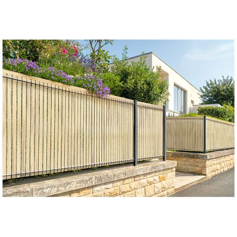 Lamelle In Pvc Rigido Cinto 4m X H.120cm Beige – Brise-vue Da Giardino Con Profilo Di Finitura E Clip - Foto 1