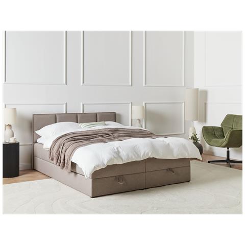 Divano Letto Con Contenitore Tessuto Baronet 160 X 200 Cm Tortora - Foto 1