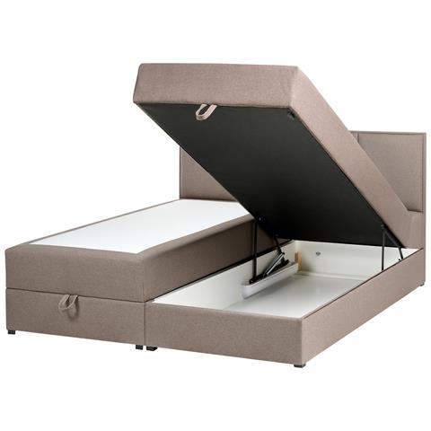 Divano Letto Con Contenitore Tessuto Baronet 160 X 200 Cm Tortora - Foto 2