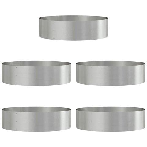 Vasi da giardino 5 pcs Argento 80 x 80 x 20 cm - Foto 1