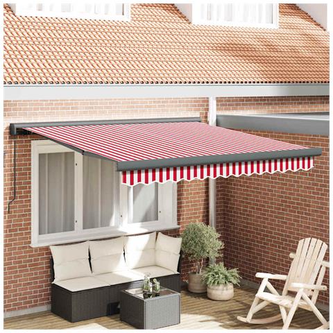 Tenda Retrattile Rosso e Bianco 300 x 250 cm Tessuto e Metallo - Foto 2