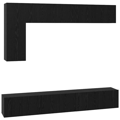 Set mobile TV 6 pcs Rovere nero 30.5 x 30 x 90 cm - Foto 1