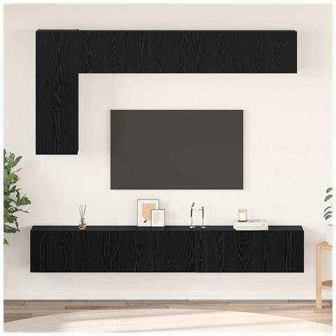 Set mobile TV 6 pcs Rovere nero 30.5 x 30 x 90 cm - Foto 2